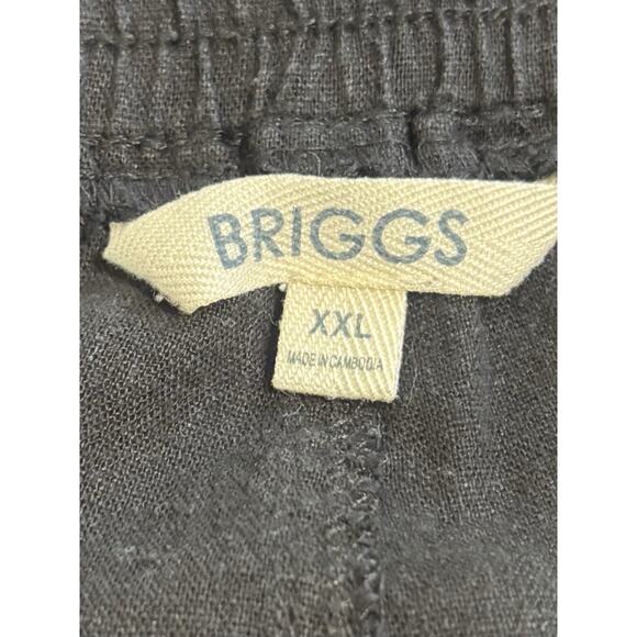 Lot Of 2 Briggs Size XXL Pull on Pants Stretch Waist Straight Casual Linen Blend - Picture 8 of 12